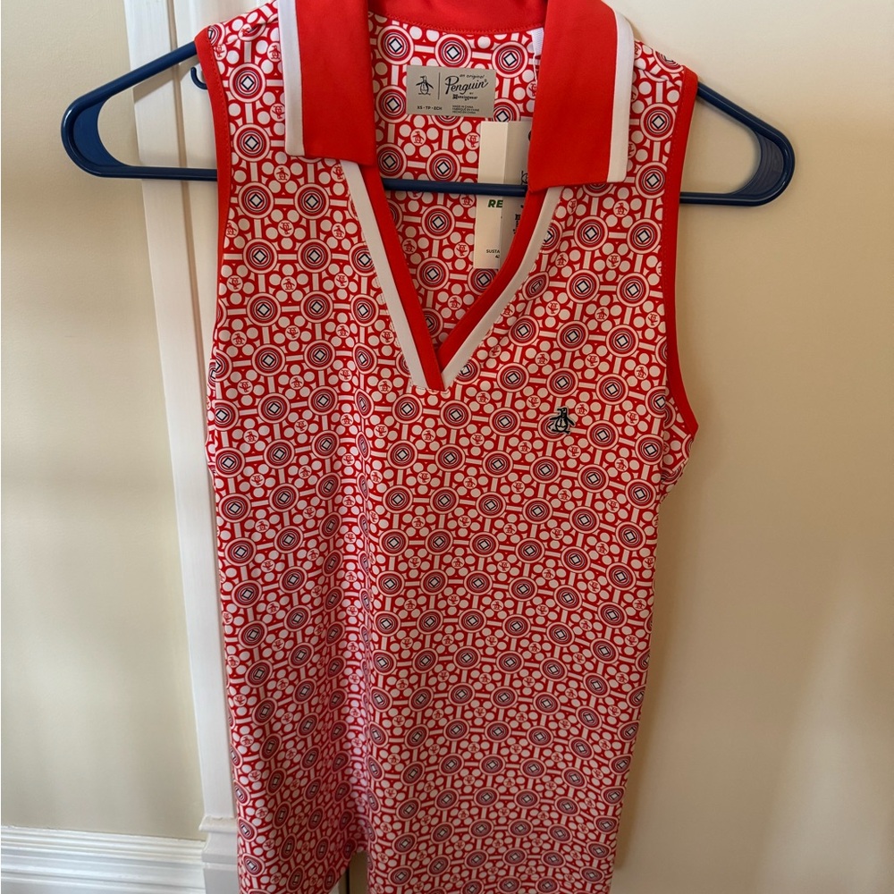 New with tags penguin orange and navy golf shirt
